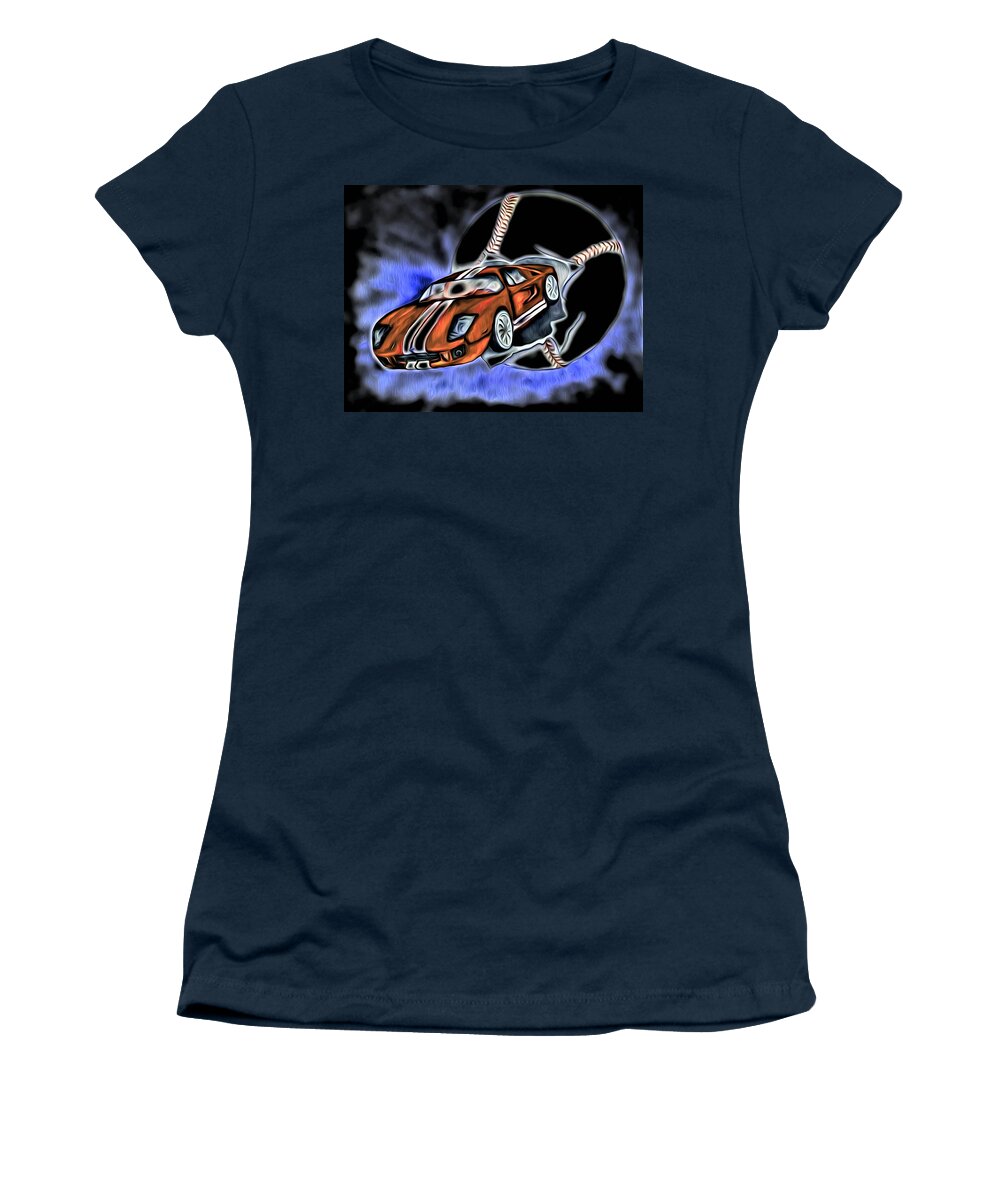 Abstract Women's T-Shirt featuring the digital art Actual Sports Car Abstract by Ronald Mills
