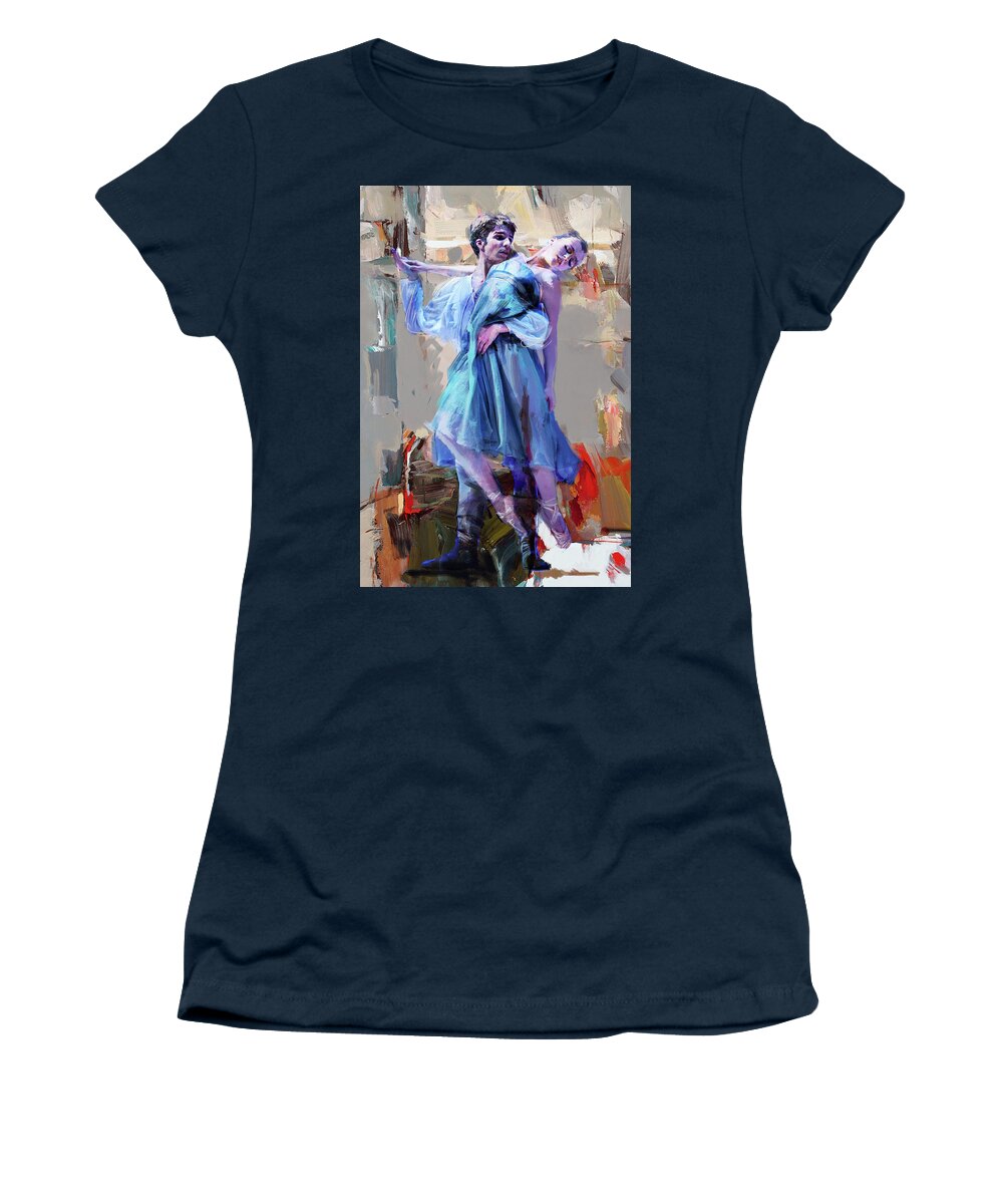  Women's T-Shirt featuring the painting Afloat by Mahnoor Shah