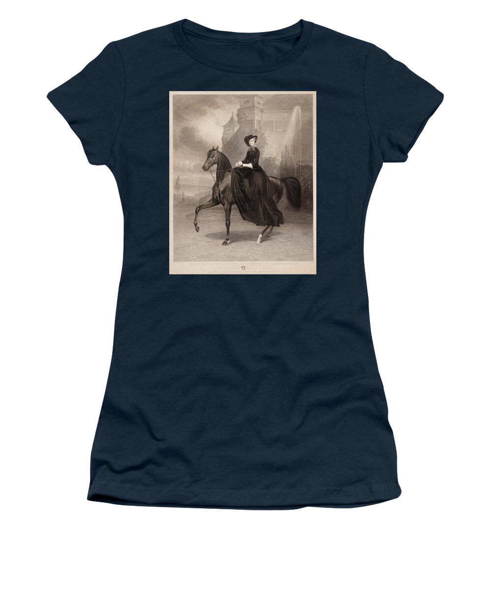 Background Women's T-Shirt featuring the painting after Carl Piloty and Franz Adam Empress Elisabeth of Austria as princess bride in Possenhofen, Wick by MotionAge Designs