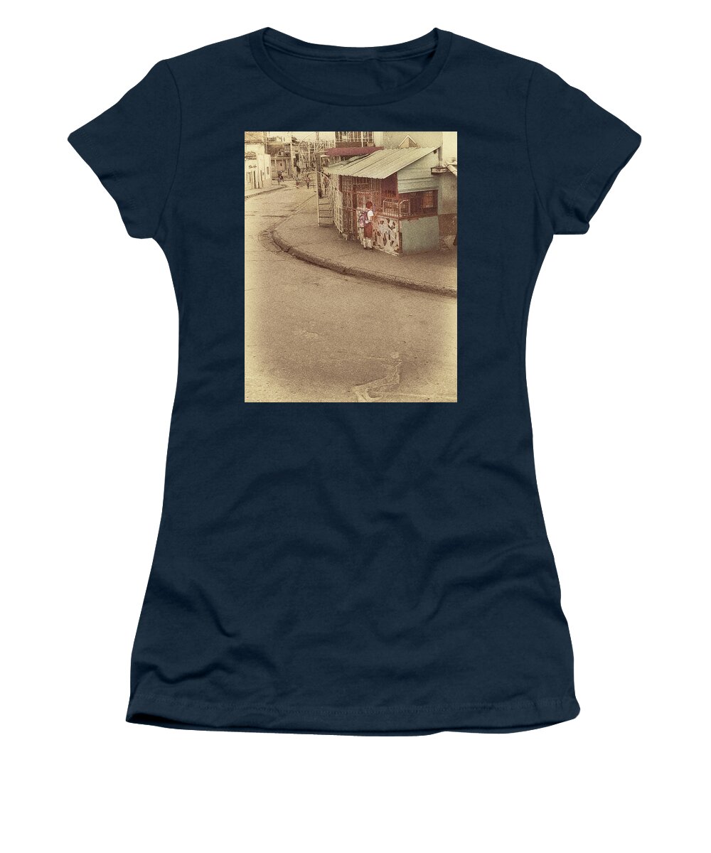Street Scene Women's T-Shirt featuring the photograph After School Treat by M Kathleen Warren