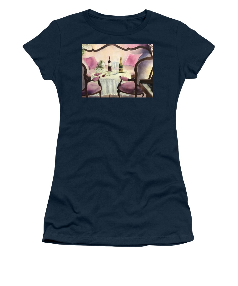 Champagne Women's T-Shirt featuring the painting Afternoon Delight by Juliette Becker