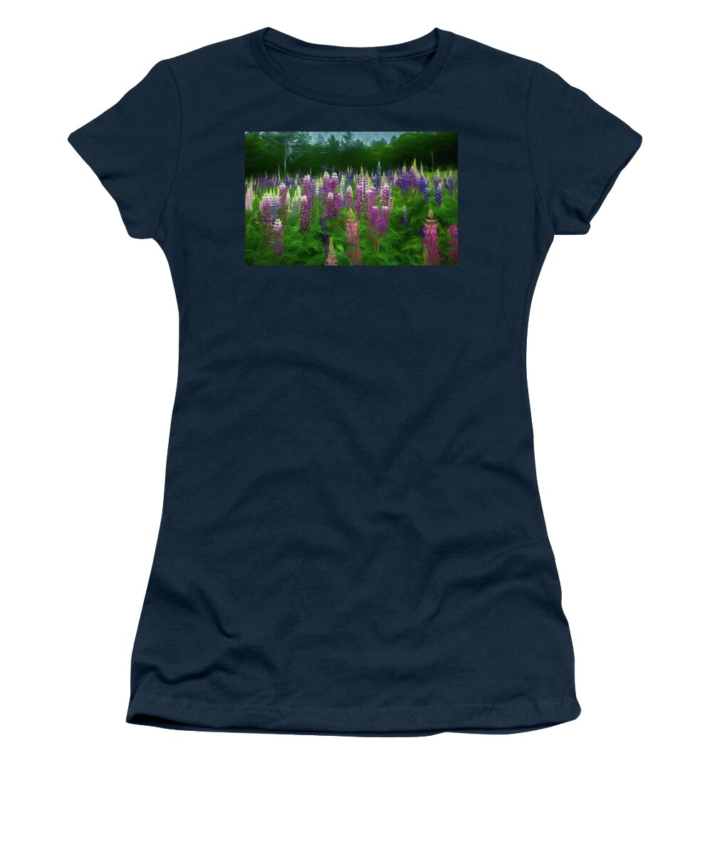  Women's T-Shirt featuring the photograph Alive in a Lupine Storm by Wayne King