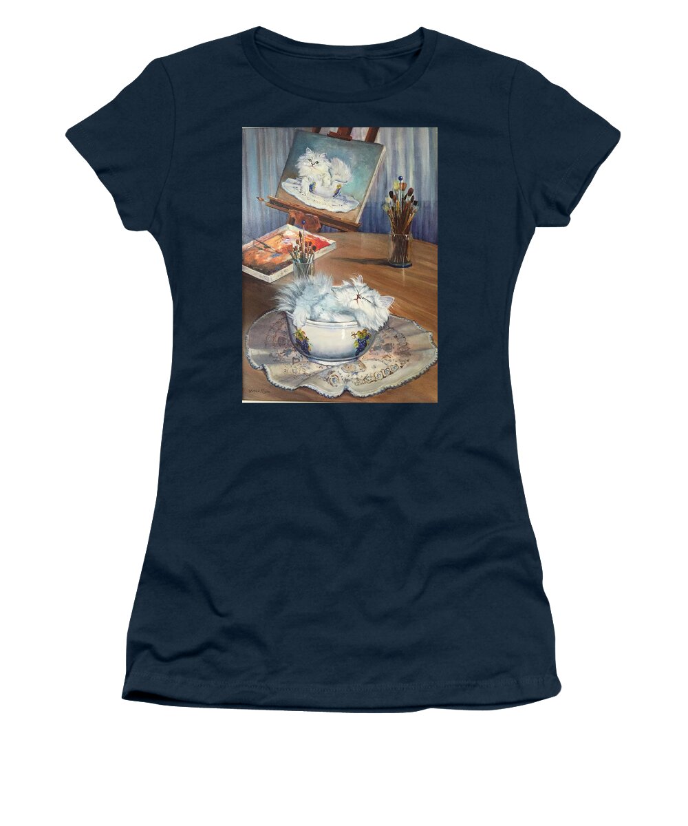 Persian Women's T-Shirt featuring the painting All Tuckered Out by Judy Rixom
