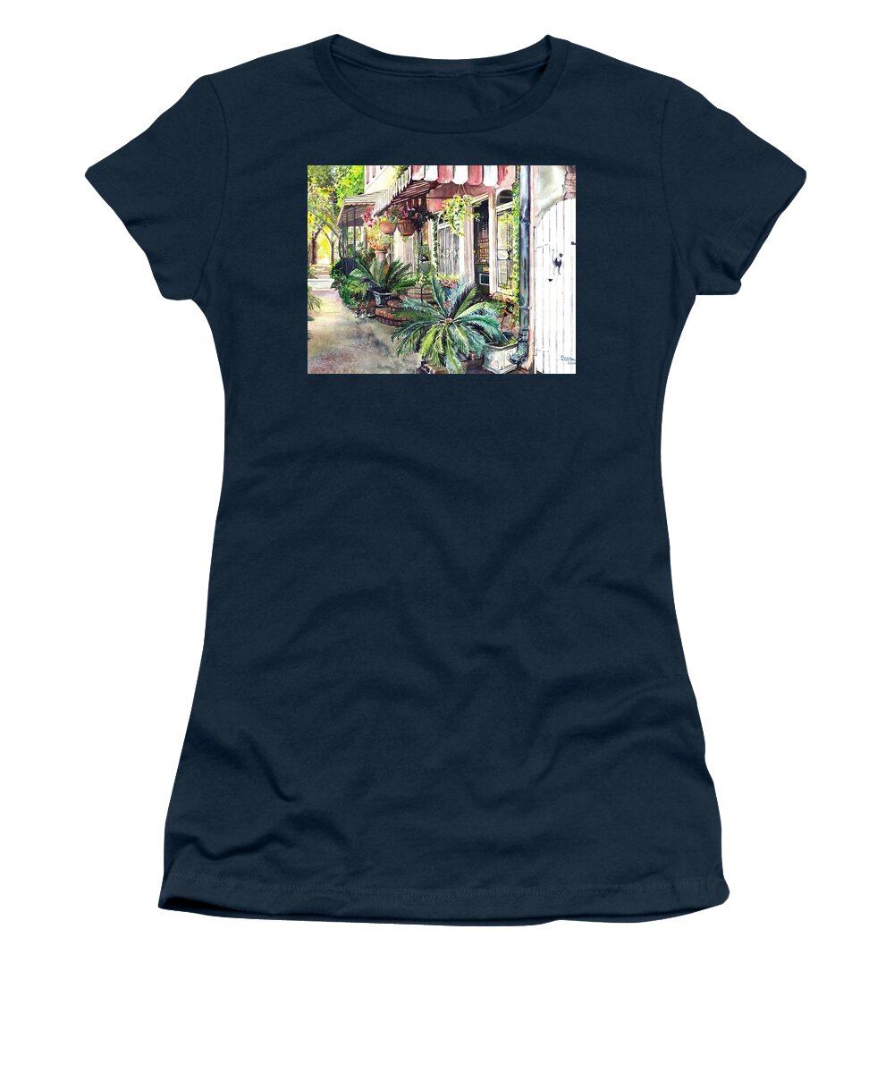 Savannah Women's T-Shirt featuring the painting Alley Cats by Merana Cadorette