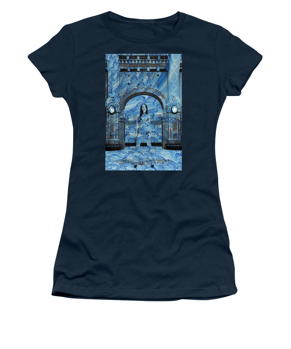 Fractal Women's T-Shirt featuring the mixed media Alloy Gate Genetic by Stephane Poirier