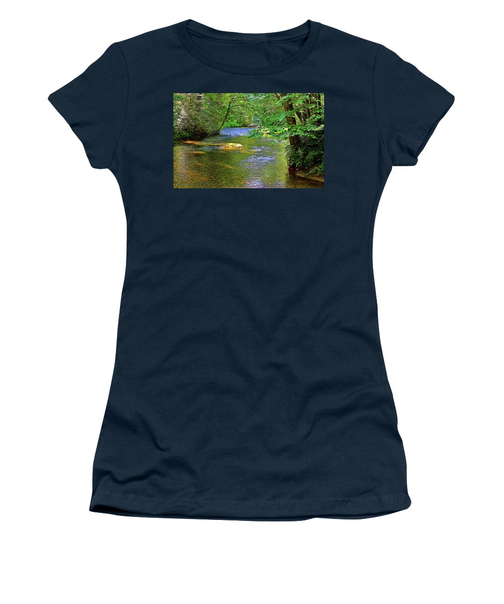 Cullasaja River Women's T-Shirt featuring the photograph Along The Cullasaja River by HH Photography of Florida