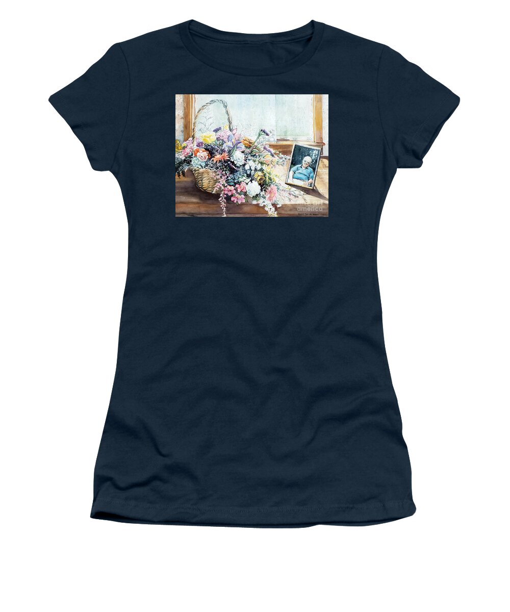 Memory Women's T-Shirt featuring the painting Always in my heart by Merana Cadorette