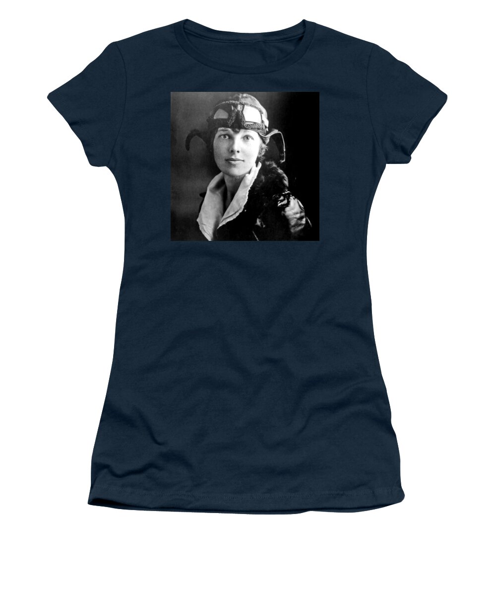 Fearless Women's T-Shirt featuring the painting Amelia Earhart 2 by Tony Rubino