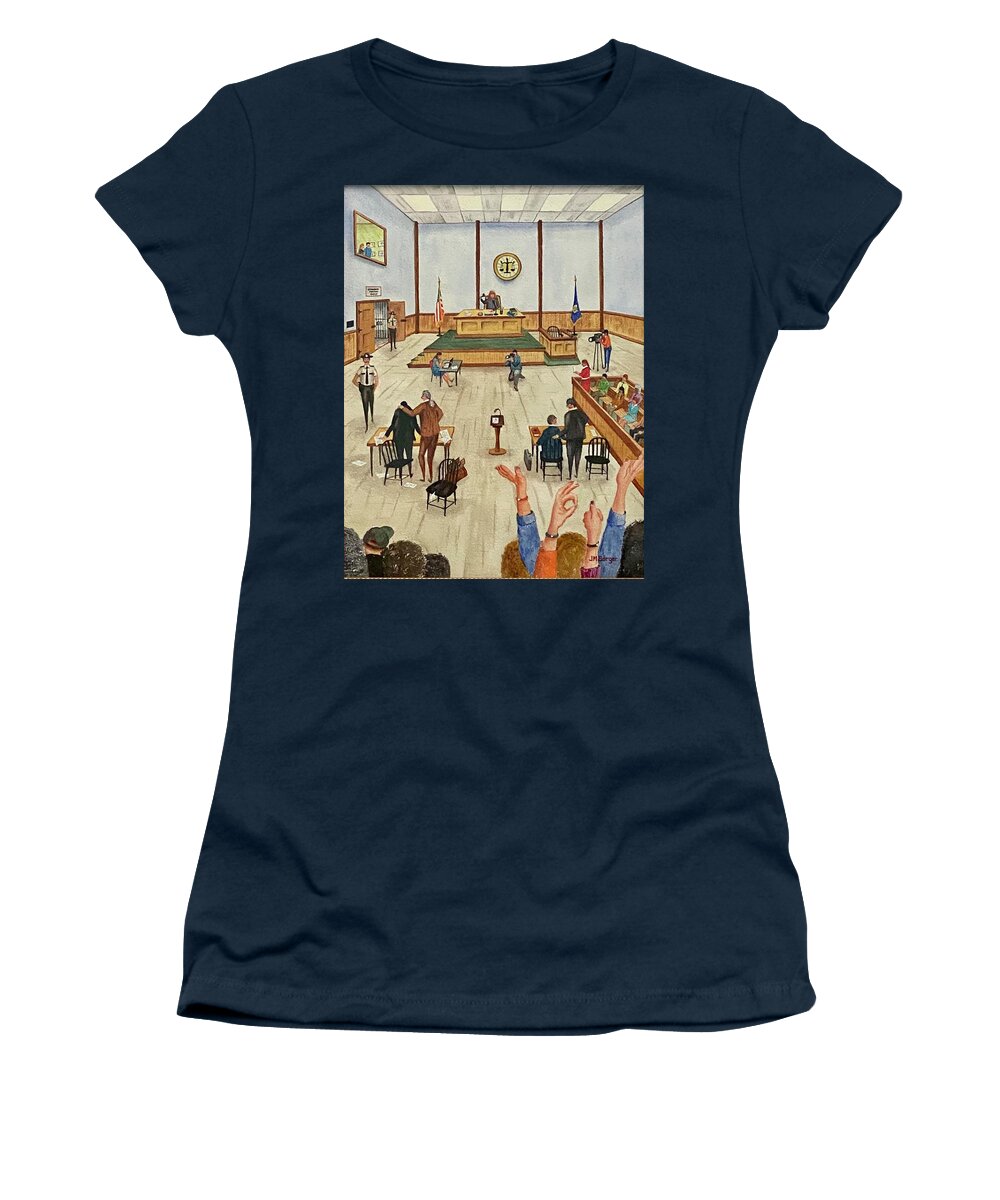 Court Women's T-Shirt featuring the painting An Open and Shut Case by Joseph Burger