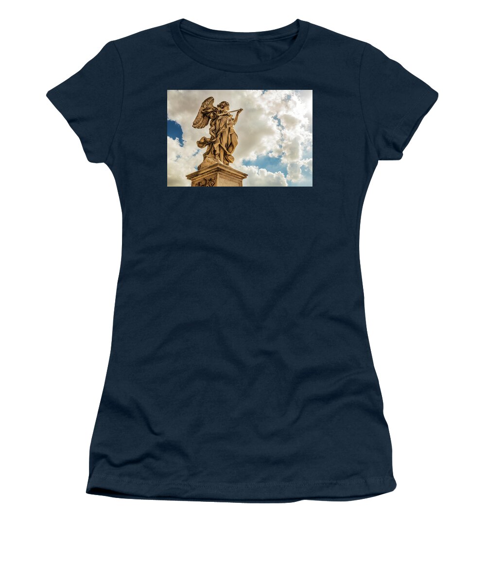 Ponte Sant'angelo Women's T-Shirt featuring the photograph Angel with the Lance by Fabiano Di Paolo