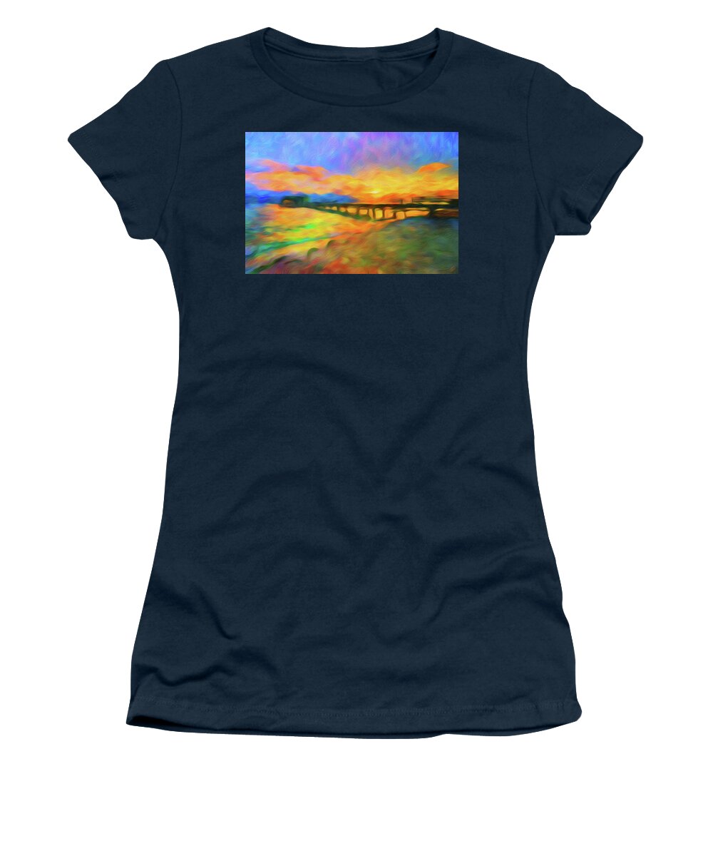 Anna Maria Island Women's T-Shirt featuring the photograph Anna Maria Island Rod and Reel Pier by Rolf Bertram
