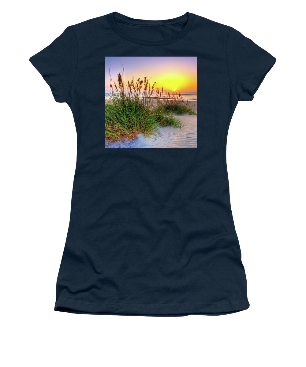 North Carolina Women's T-Shirt featuring the photograph Another Stunning Sunrise on the Outer Banks by Dan Carmichael