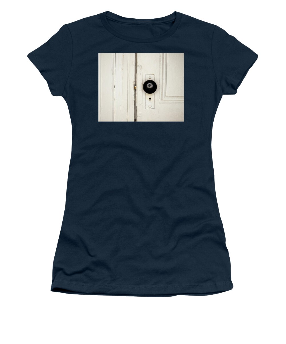 Door Women's T-Shirt featuring the photograph Antique Door Knob 2 by Amelia Pearn