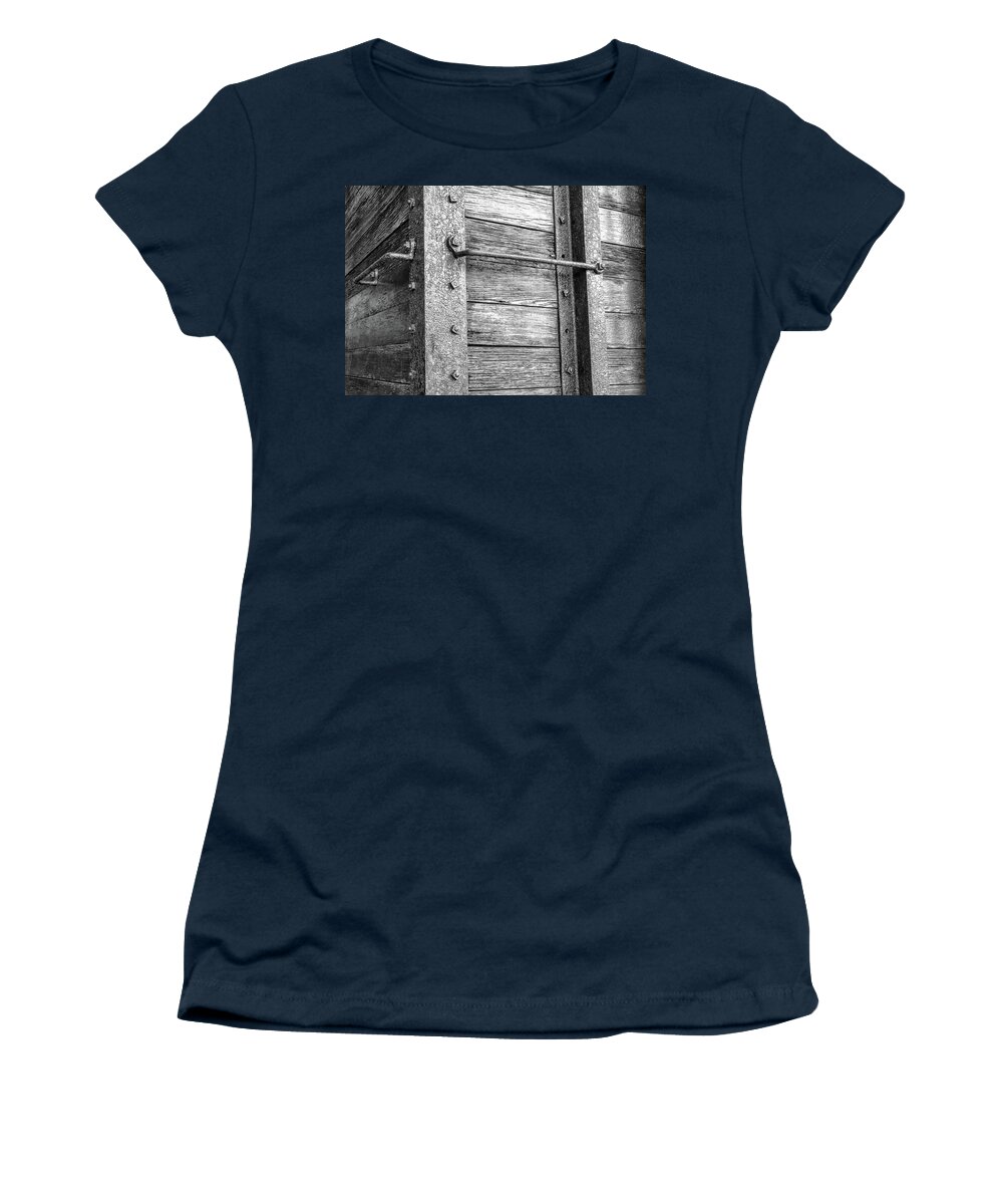 Railroad Women's T-Shirt featuring the photograph Antique Wooden Boxcar Corner by Gary Slawsky