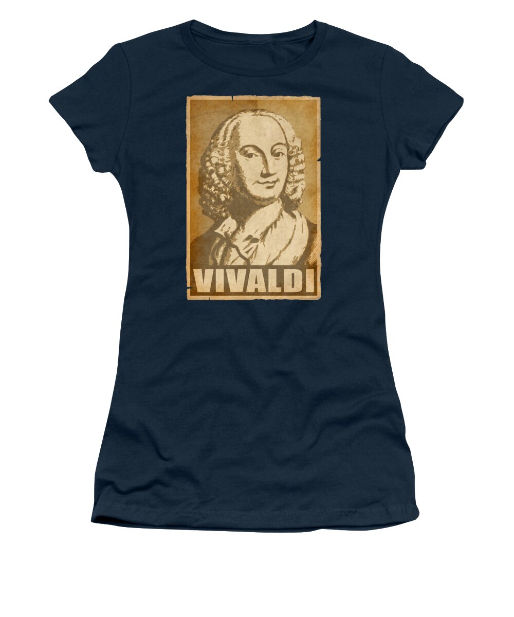 Antonio Women's T-Shirt featuring the digital art Antonio Vivaldi Propaganda Pop Art by Filip Schpindel