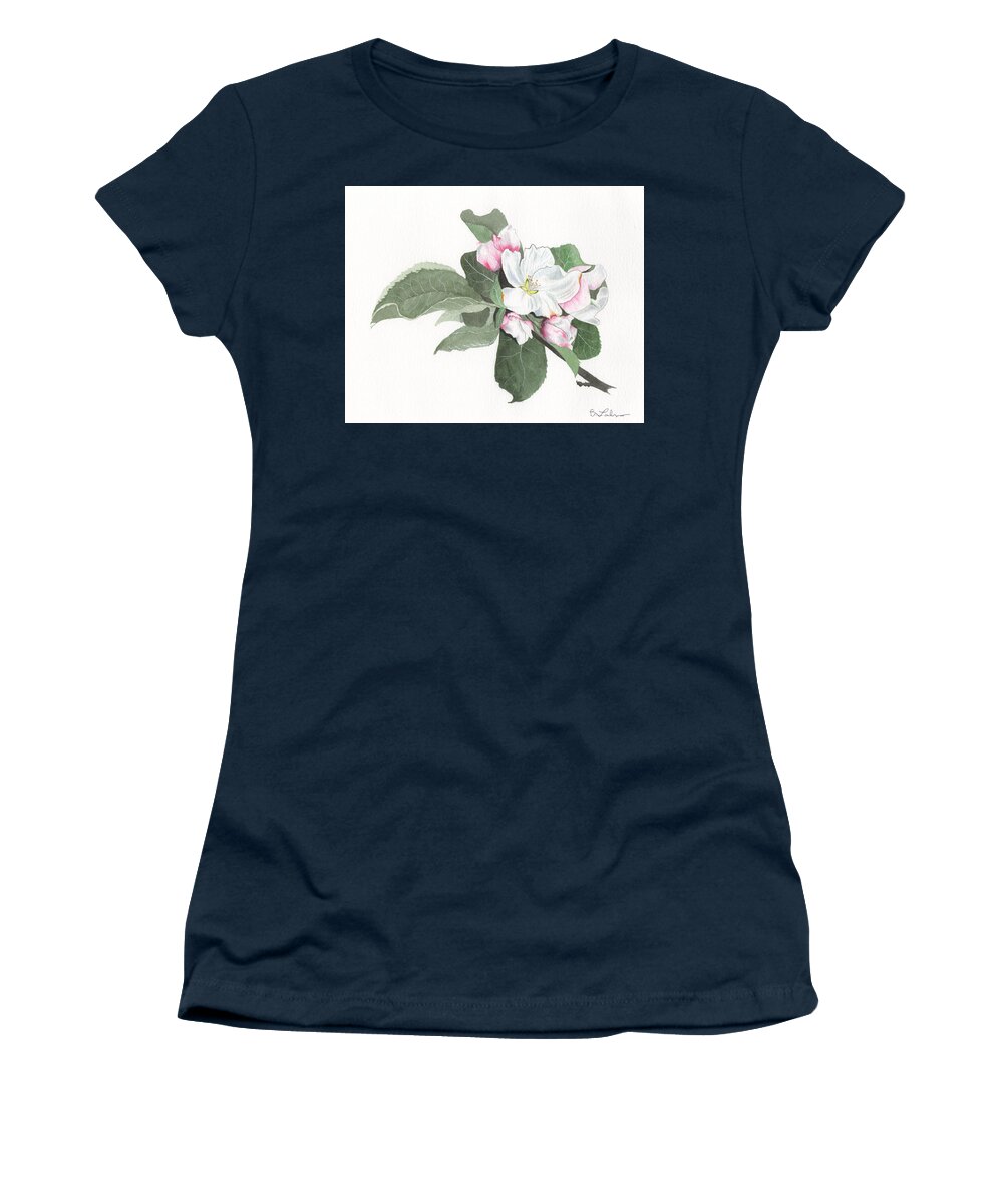 Apple Blossom Women's T-Shirt featuring the painting Apple Blossom Classic by Bob Labno
