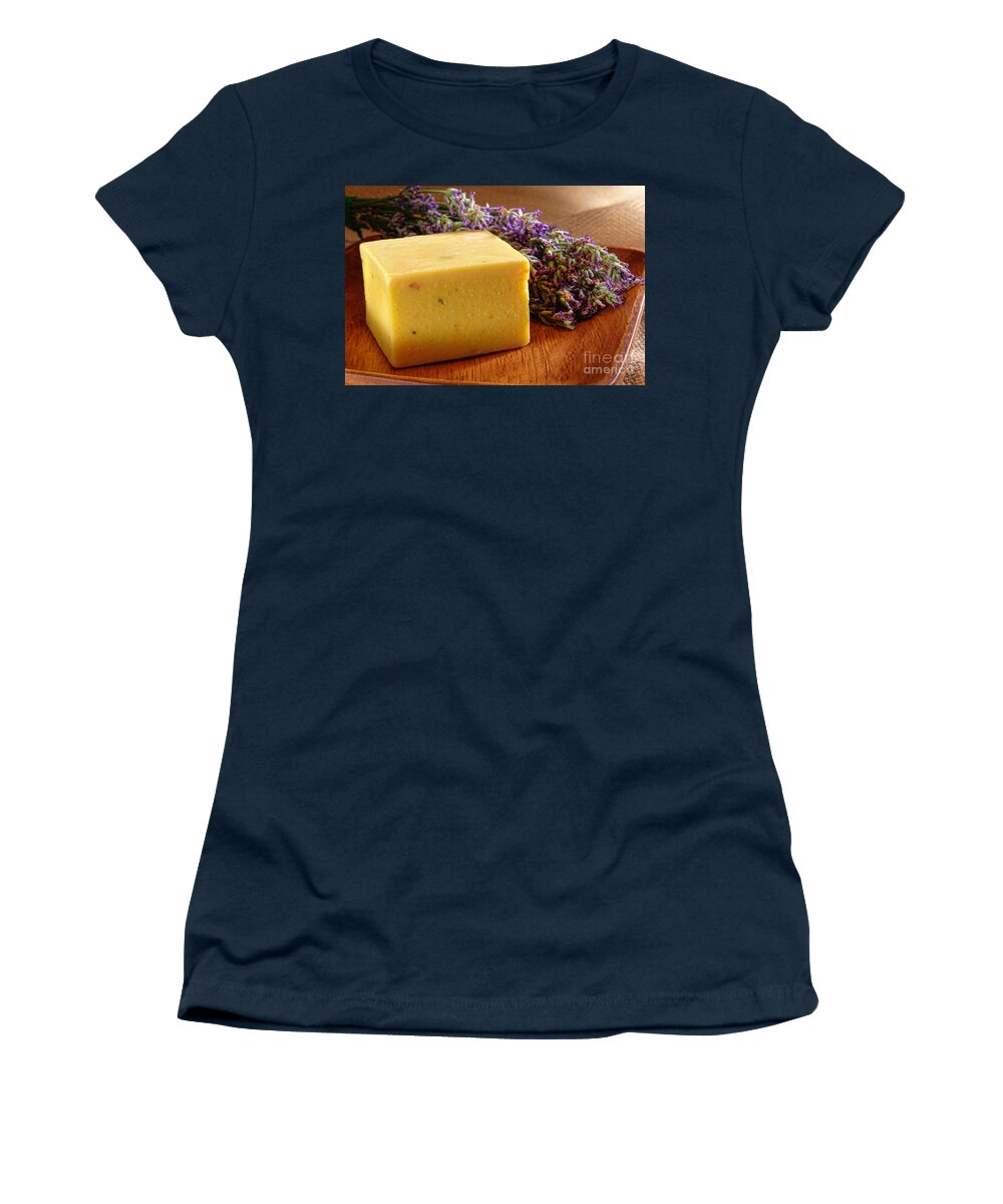 Aromatherapy Women's T-Shirt featuring the photograph Aromatherapy Natural Soap and Lavender by Olivier Le Queinec