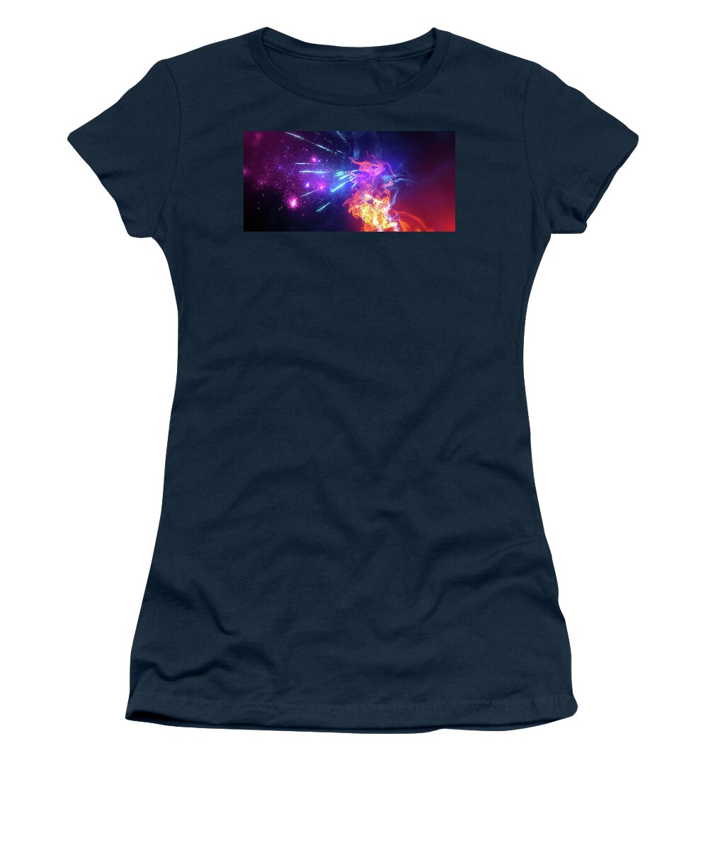 Amazing Women's T-Shirt featuring the digital art Art - Fire of Glory by Matthias Zegveld