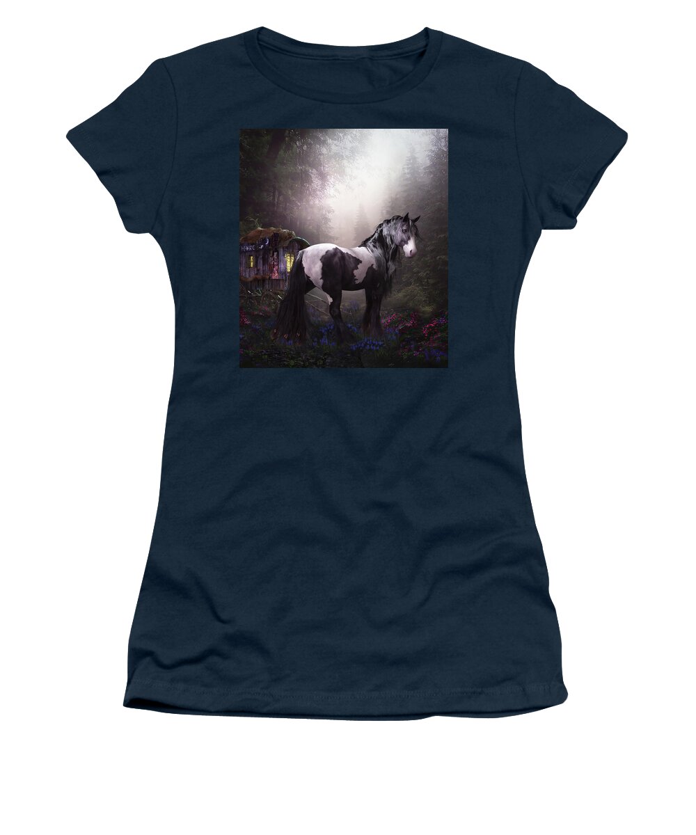Vanner Women's T-Shirt featuring the digital art Bluebell Irish Cob by Shanina Conway