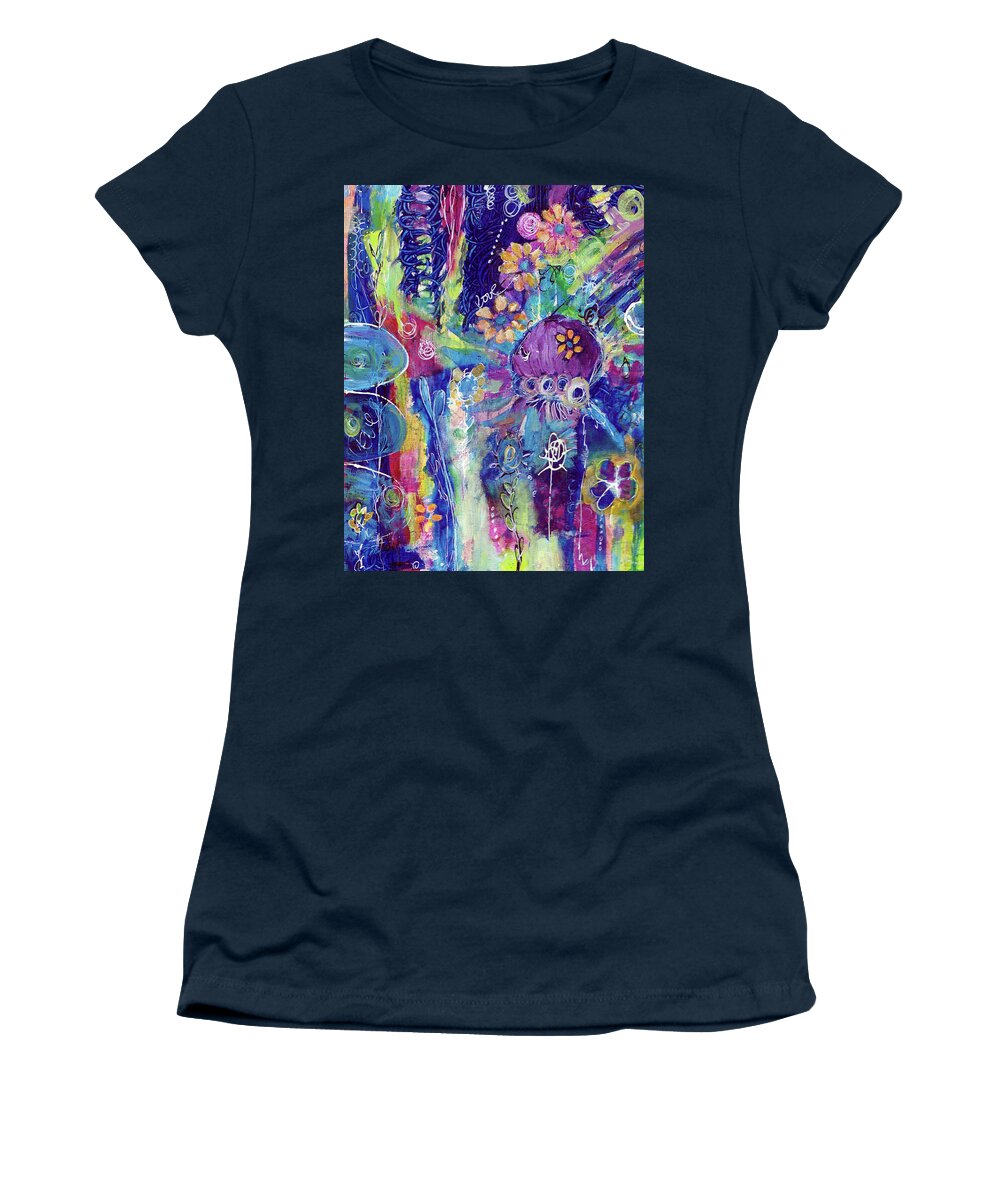 Abstract Women's T-Shirt featuring the painting At Last by Winona's Sunshyne