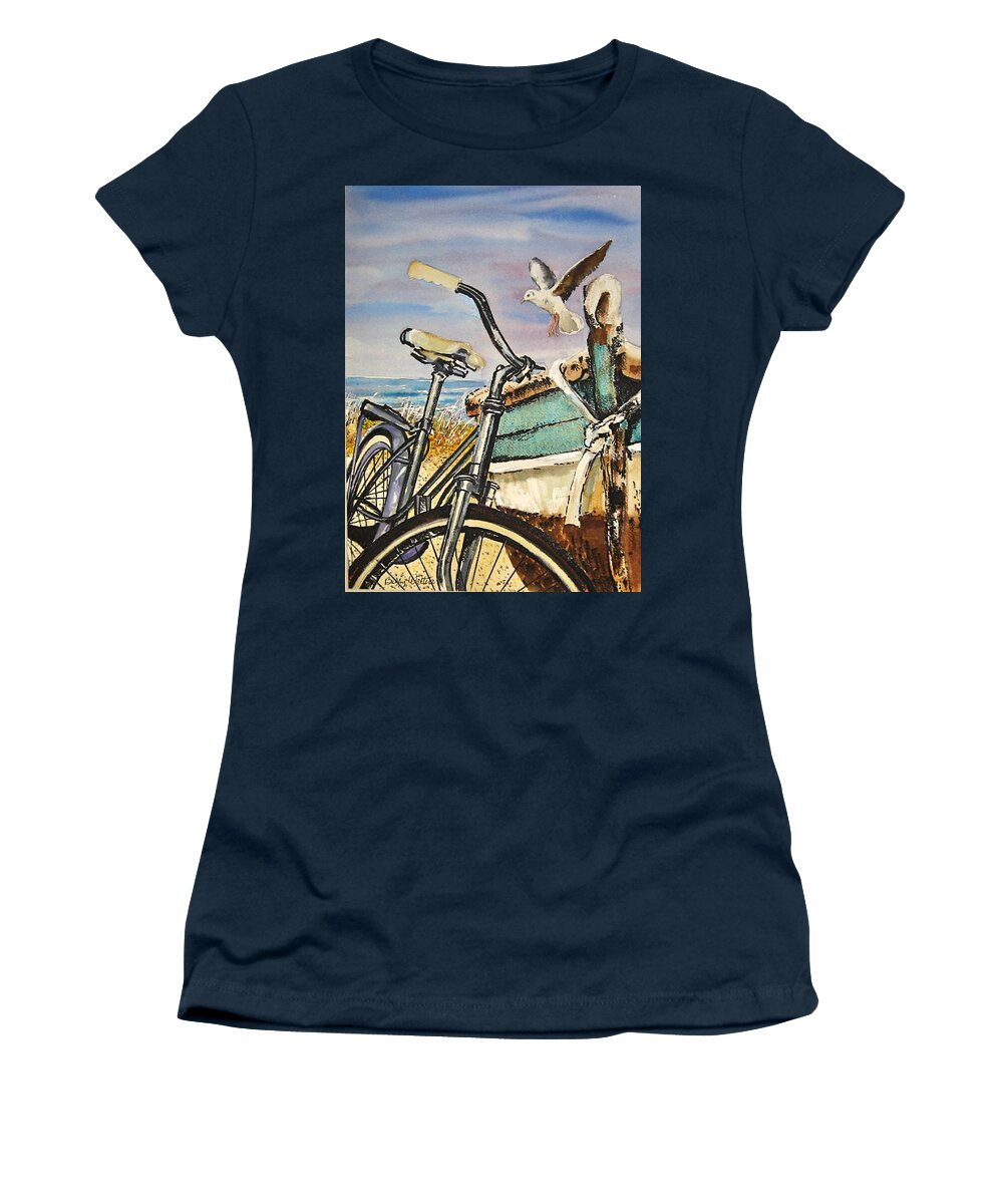 Bicycle Women's T-Shirt featuring the painting At Rest by Bobby Walters
