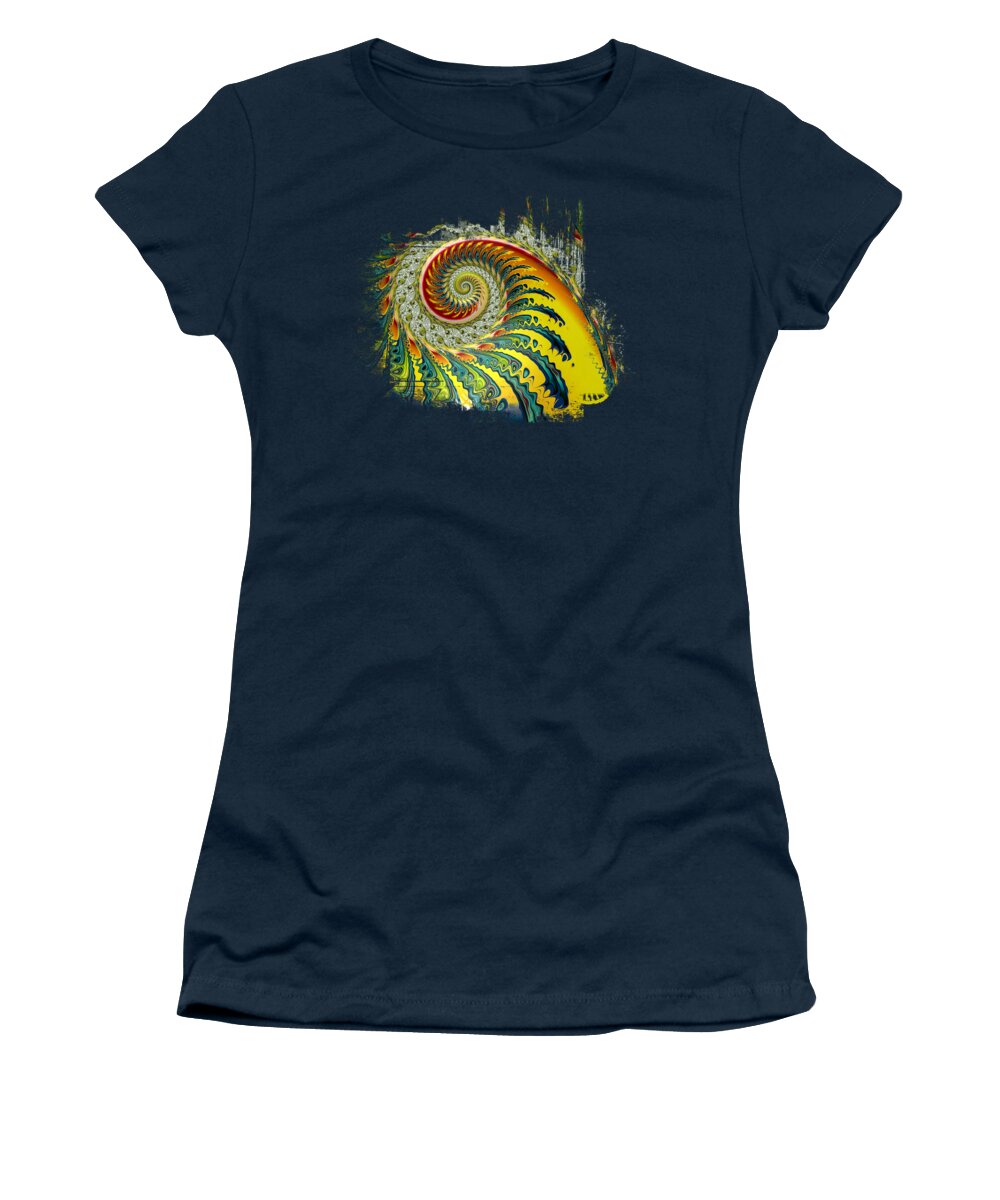 Spiral Women's T-Shirt featuring the digital art Attractive Sunny Spiral by Elisabeth Lucas