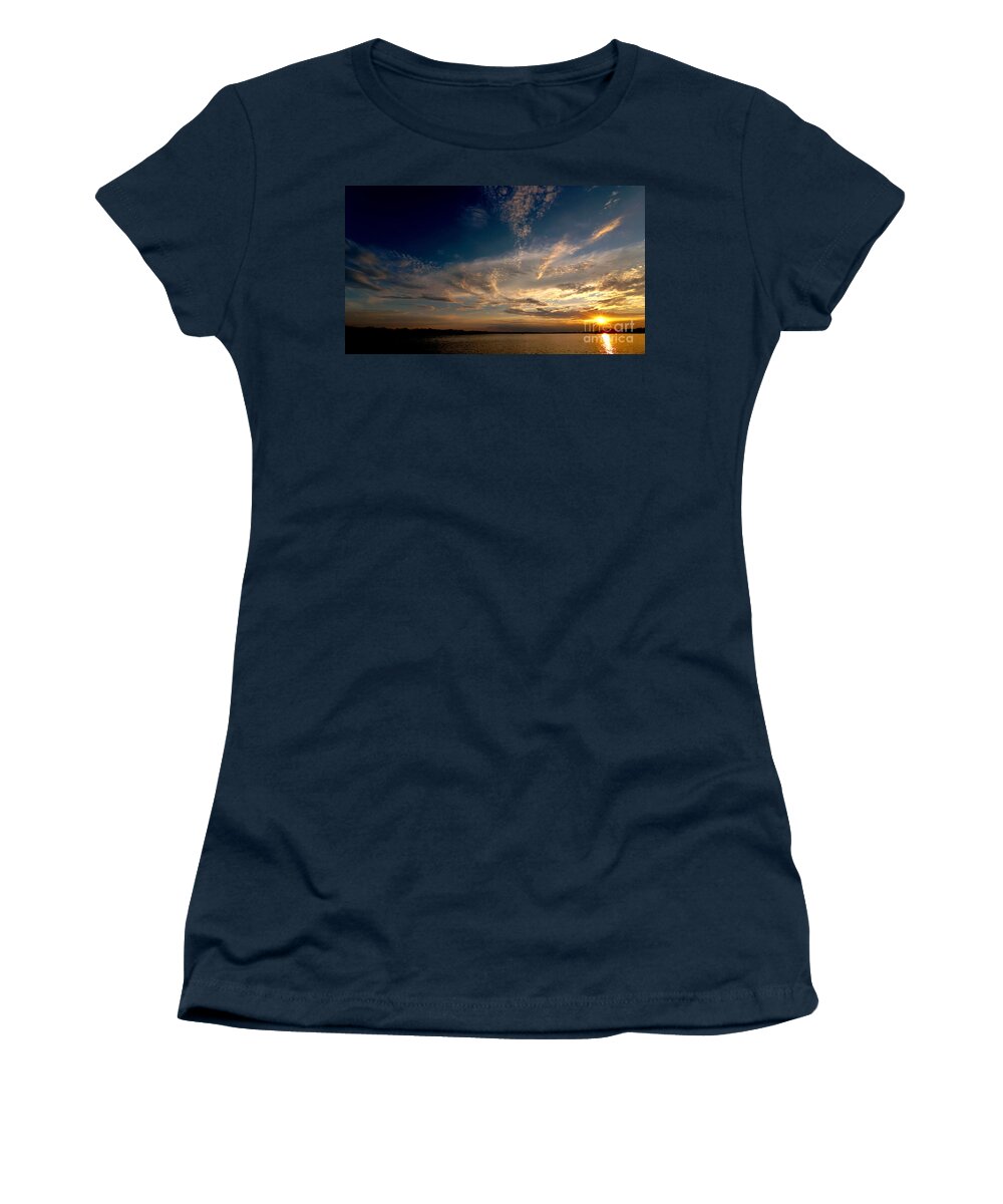 Pandemic Day 556 Sunset Women's T-Shirt featuring the photograph August Pandemic Upper Niagara Sunset by Tony Lee