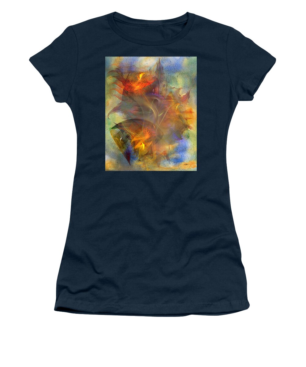 Autumn Ablaze Women's T-Shirt featuring the digital art Autumn Ablaze by Studio B Prints