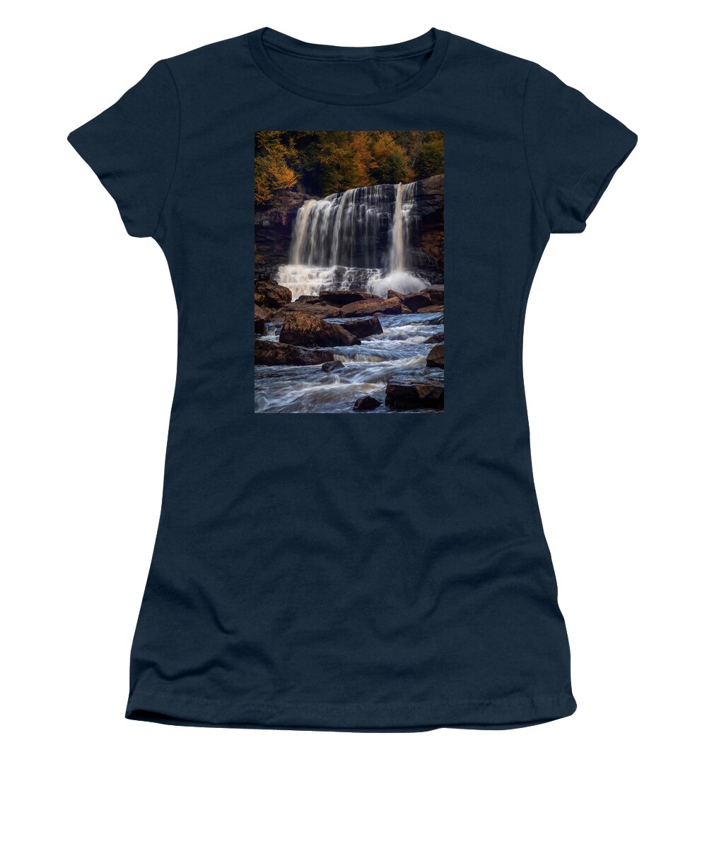Blackwater Falls Women's T-Shirt featuring the photograph Autumn at Blackwater Falls by Jaki Miller