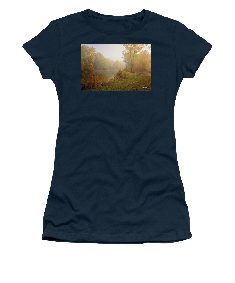 Autumn Women's T-Shirt featuring the photograph Autumn Fog by Peg Runyan
