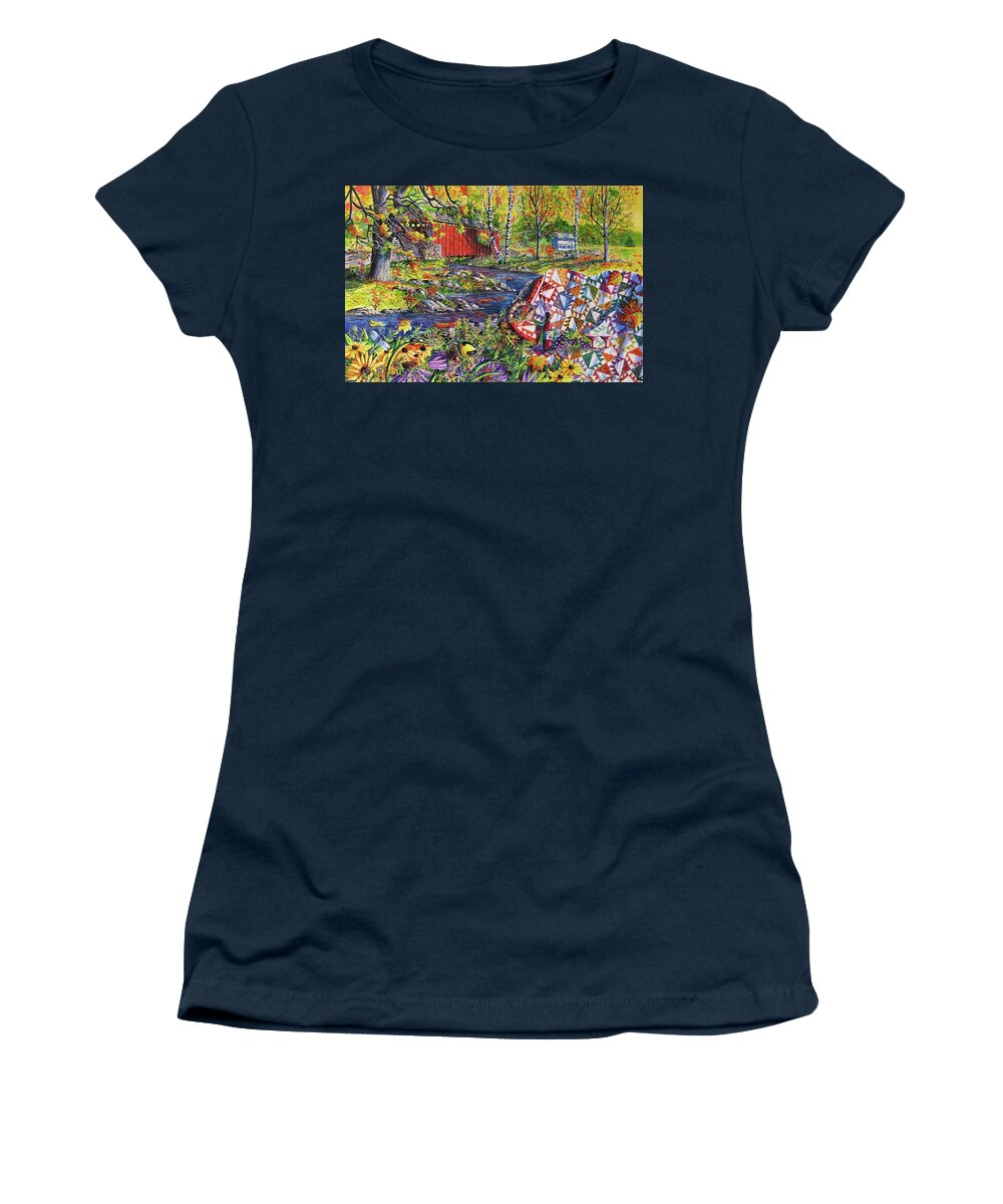 Autumn Women's T-Shirt featuring the painting Autumn Picnic by Diane Phalen