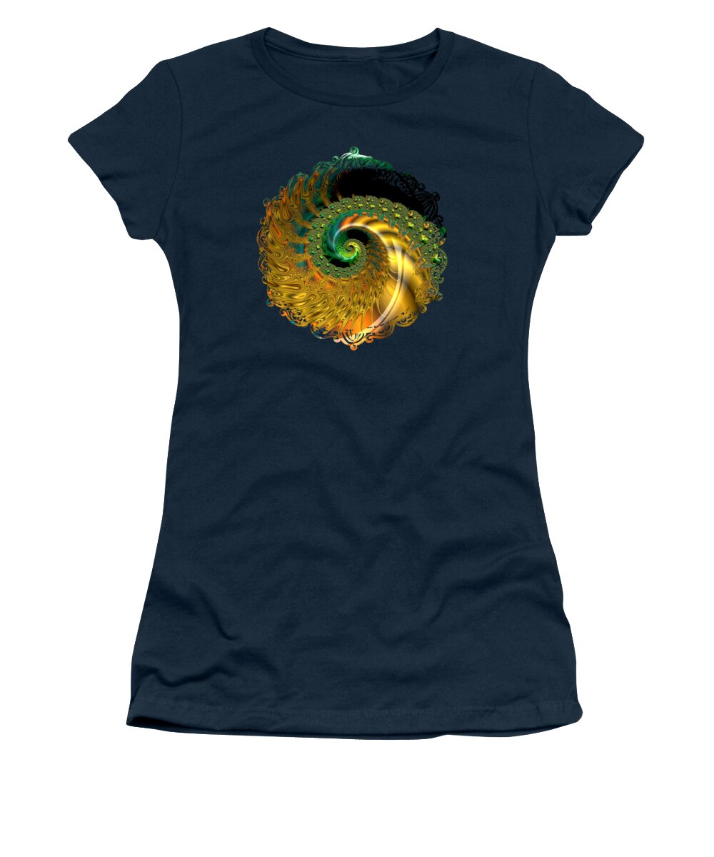 Spiral Women's T-Shirt featuring the digital art Autumn Star Spiral by Elisabeth Lucas
