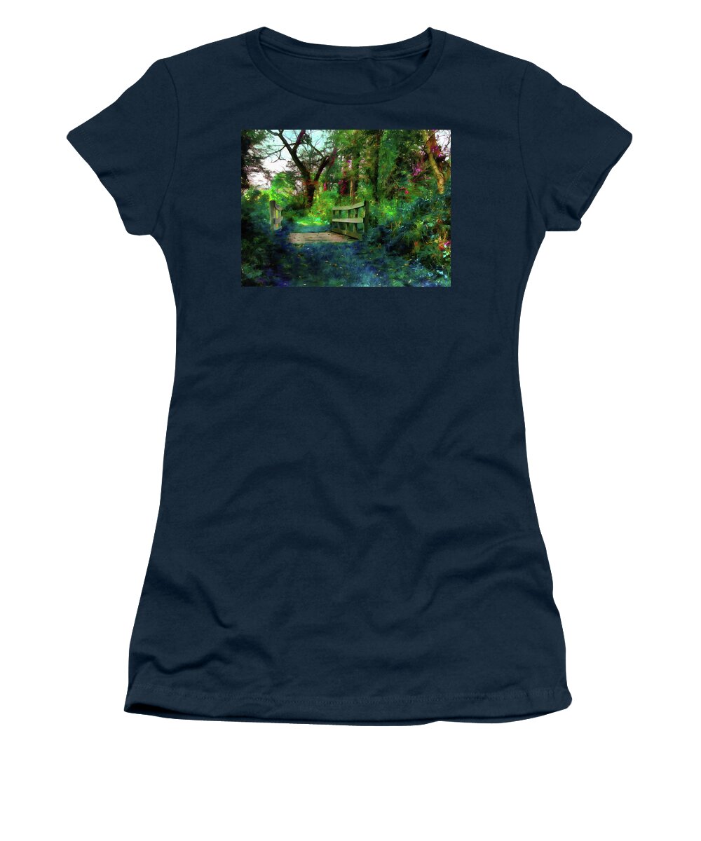 Landscape Women's T-Shirt featuring the photograph Autumn Trail Fantasy by Cedric Hampton