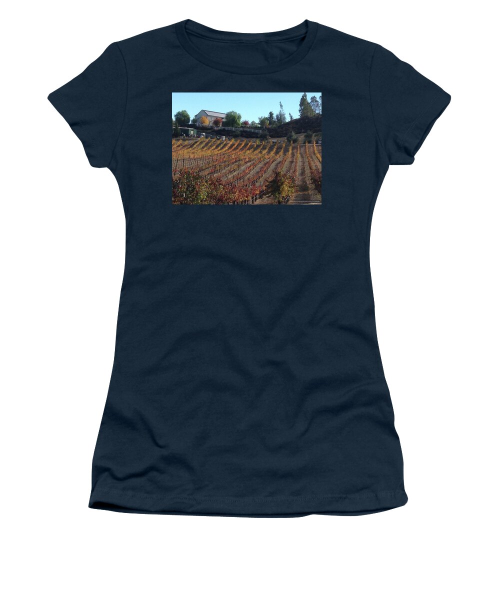 Autumn Women's T-Shirt featuring the photograph Autumn Vines Temecula by Roxy Rich