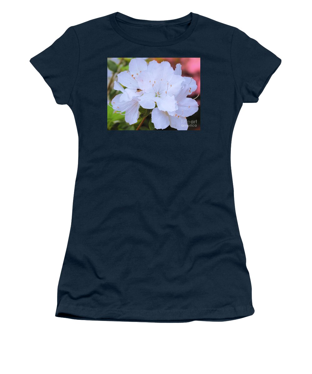 White Women's T-Shirt featuring the photograph Azaleas by Diana Mary Sharpton