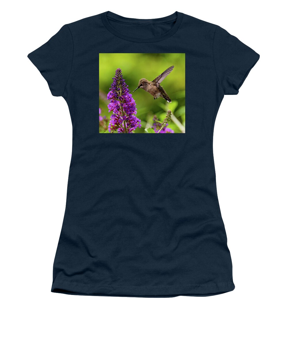 Hummingbird Women's T-Shirt featuring the photograph Baby Hummer by Minnie Gallman