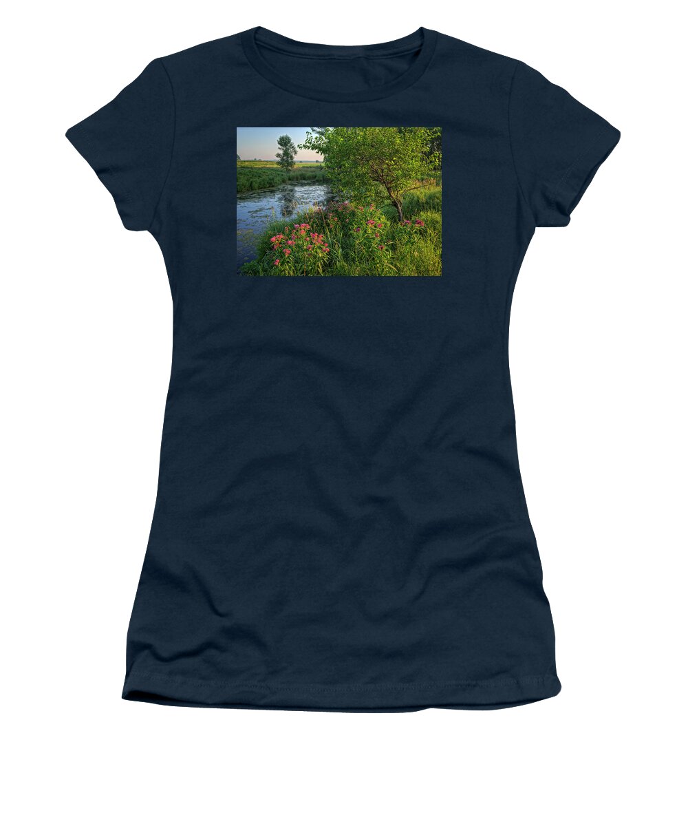 Water Women's T-Shirt featuring the photograph Backwater - Swamp Milkweed by Bruce Morrison