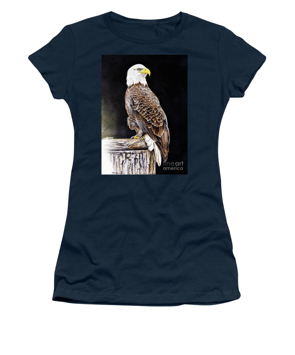 Bird Women's T-Shirt featuring the painting Bald Eagle by Jeanette Ferguson