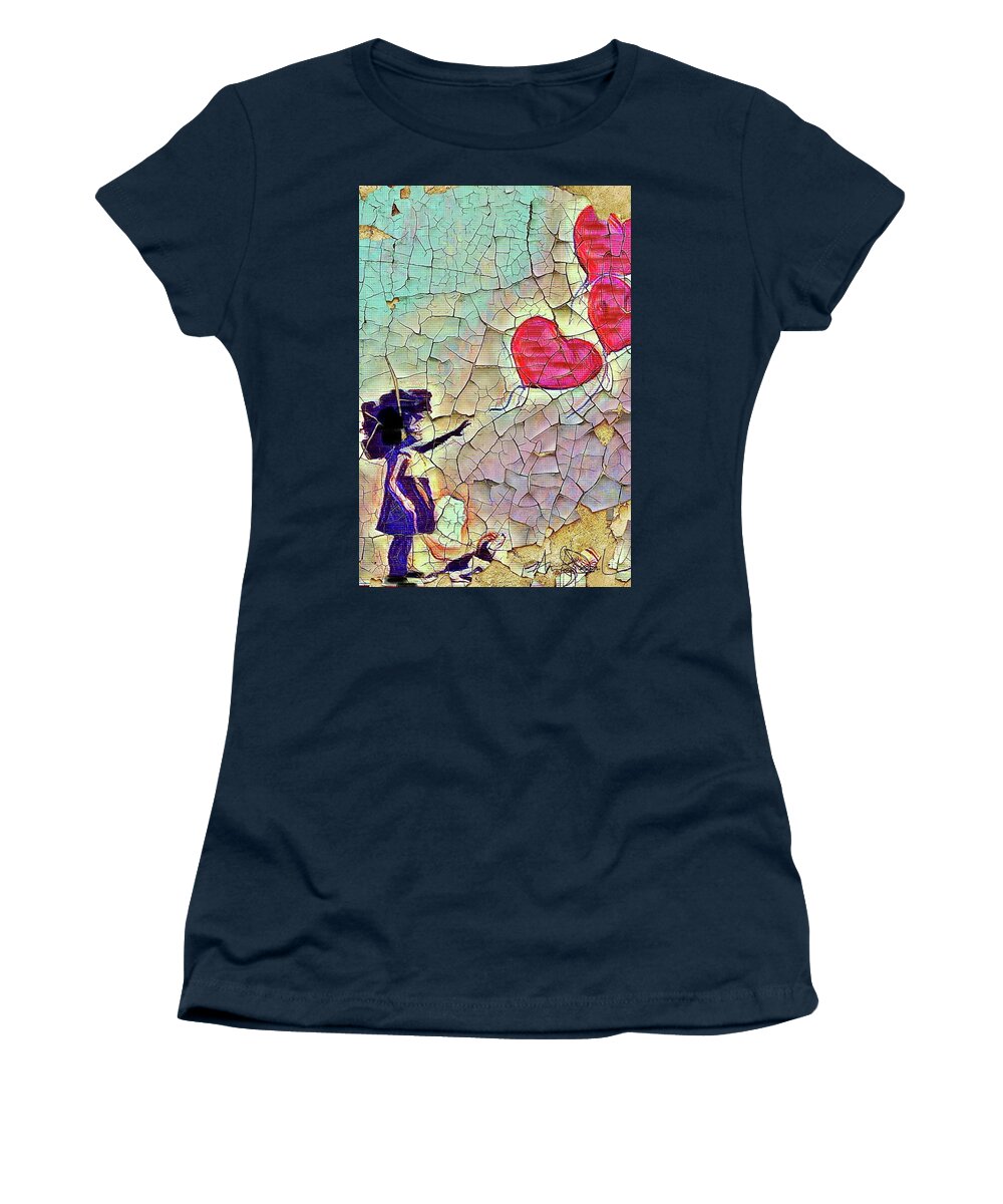  Women's T-Shirt featuring the mixed media Balloons by Angie ONeal