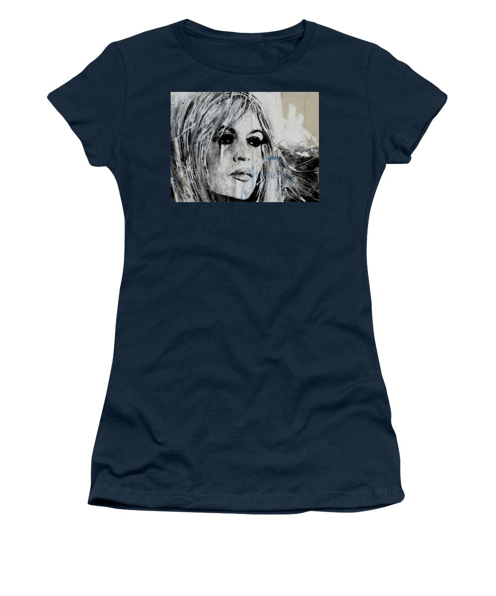Brigitte Bardot Women's T-Shirt featuring the painting Bardot - Retro by Paul Lovering