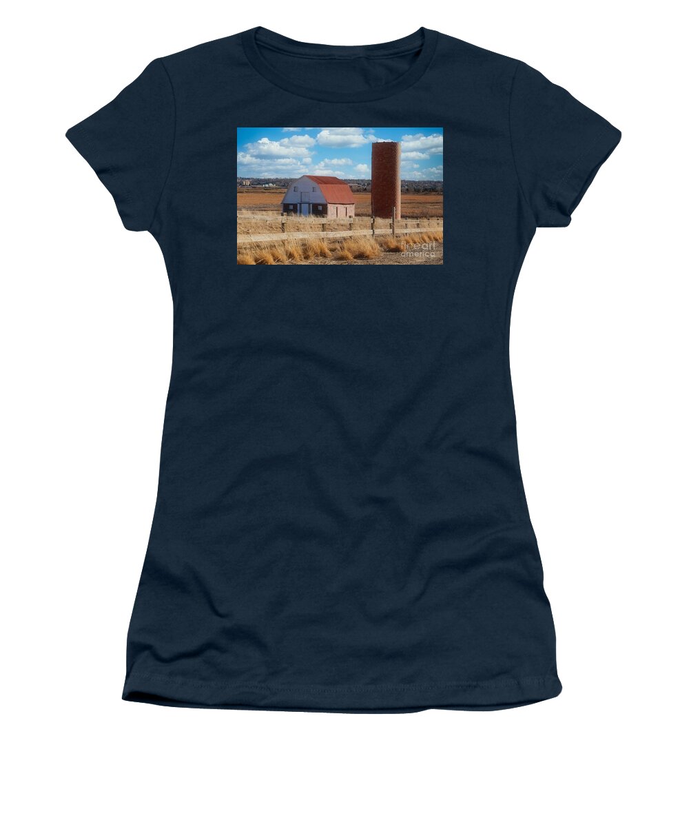 Barn Women's T-Shirt featuring the photograph Barn Westminster Colorado by Veronica Batterson