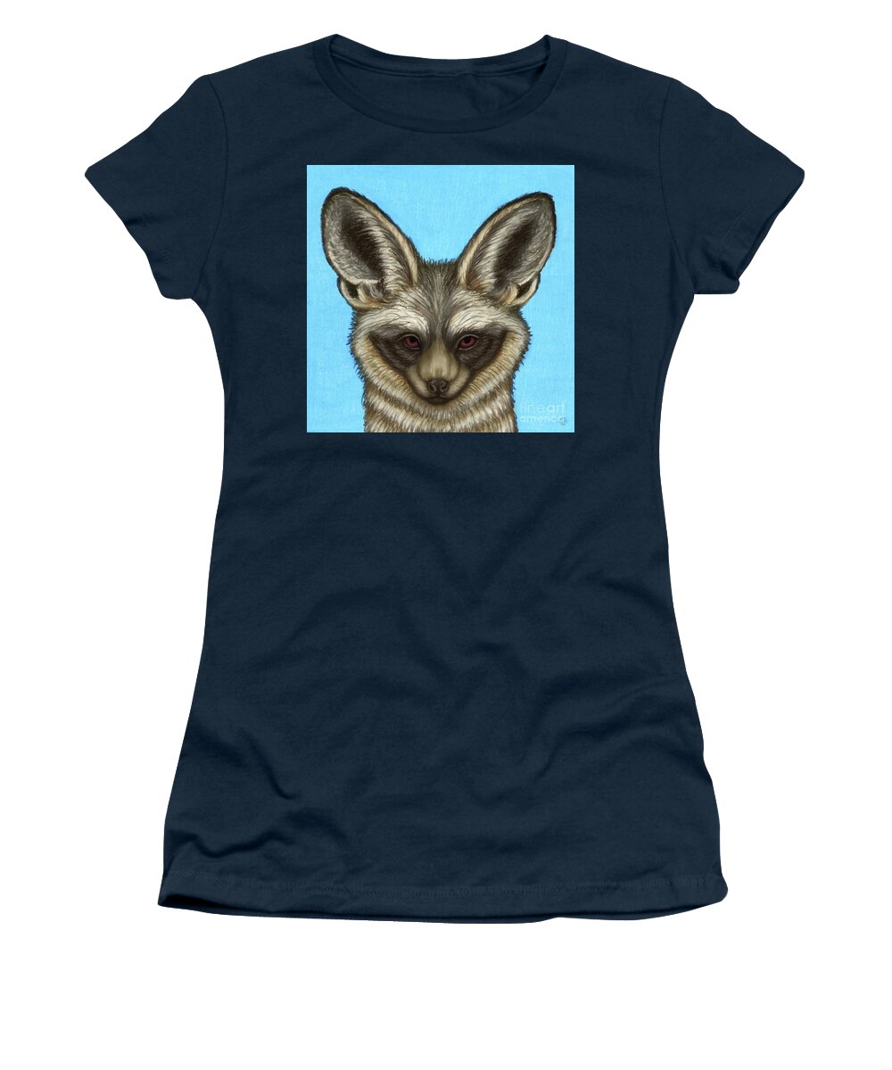 Bat Eared Fox Women's T-Shirt featuring the painting Bat Eared Fox by Amy E Fraser