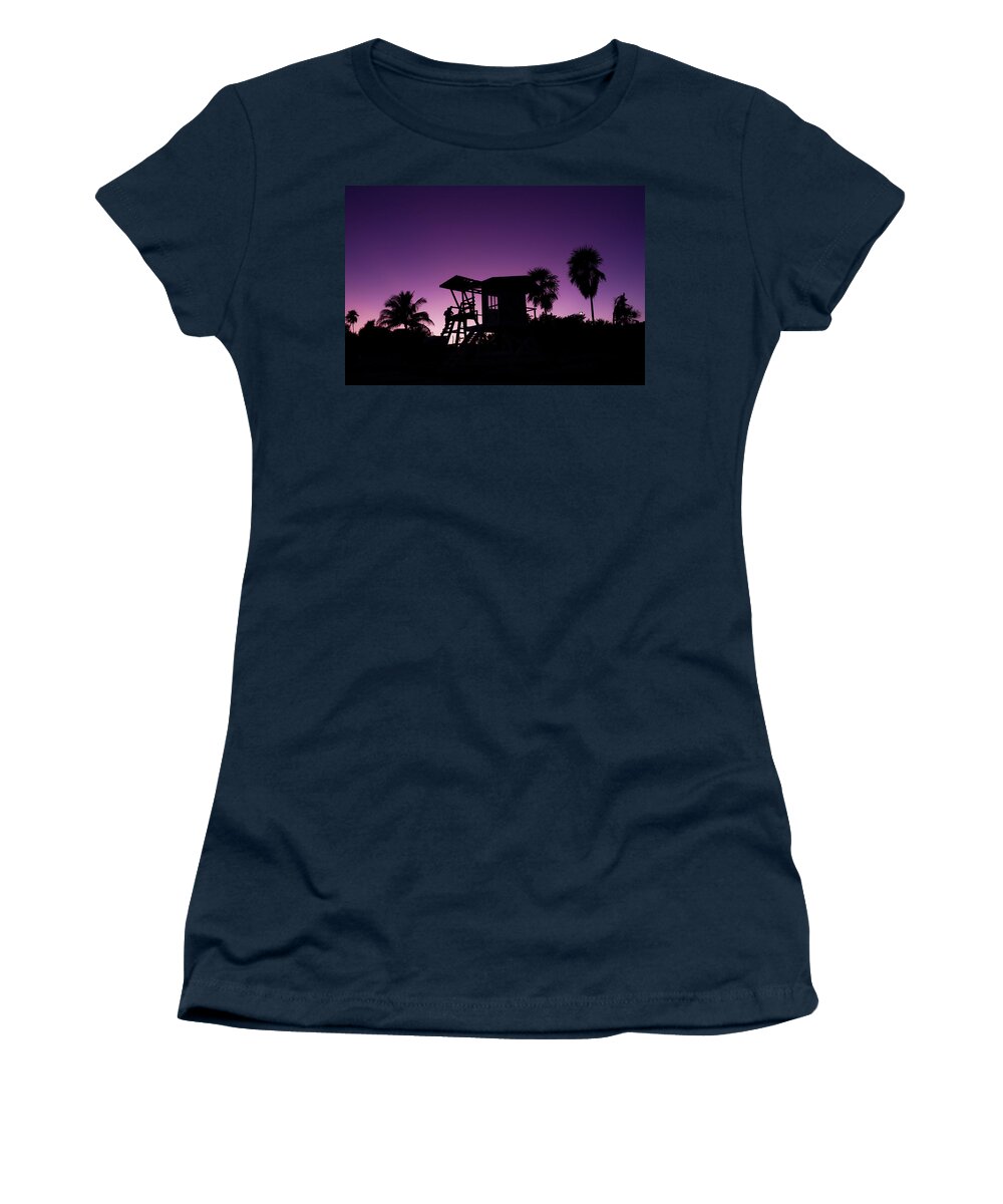 Sunset Women's T-Shirt featuring the photograph Baywatch fantasy sunset by Josu Ozkaritz