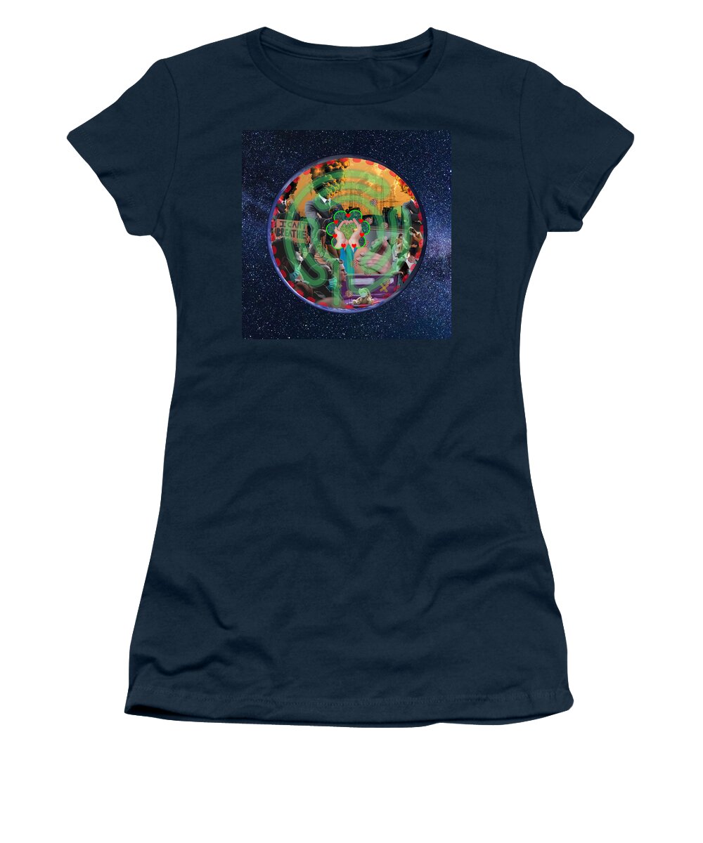 Worldlabyrinthday Women's T-Shirt featuring the digital art Be the Salt of the Earth - Challenges - Eco Art - Spiritual Art by Bill Ressl