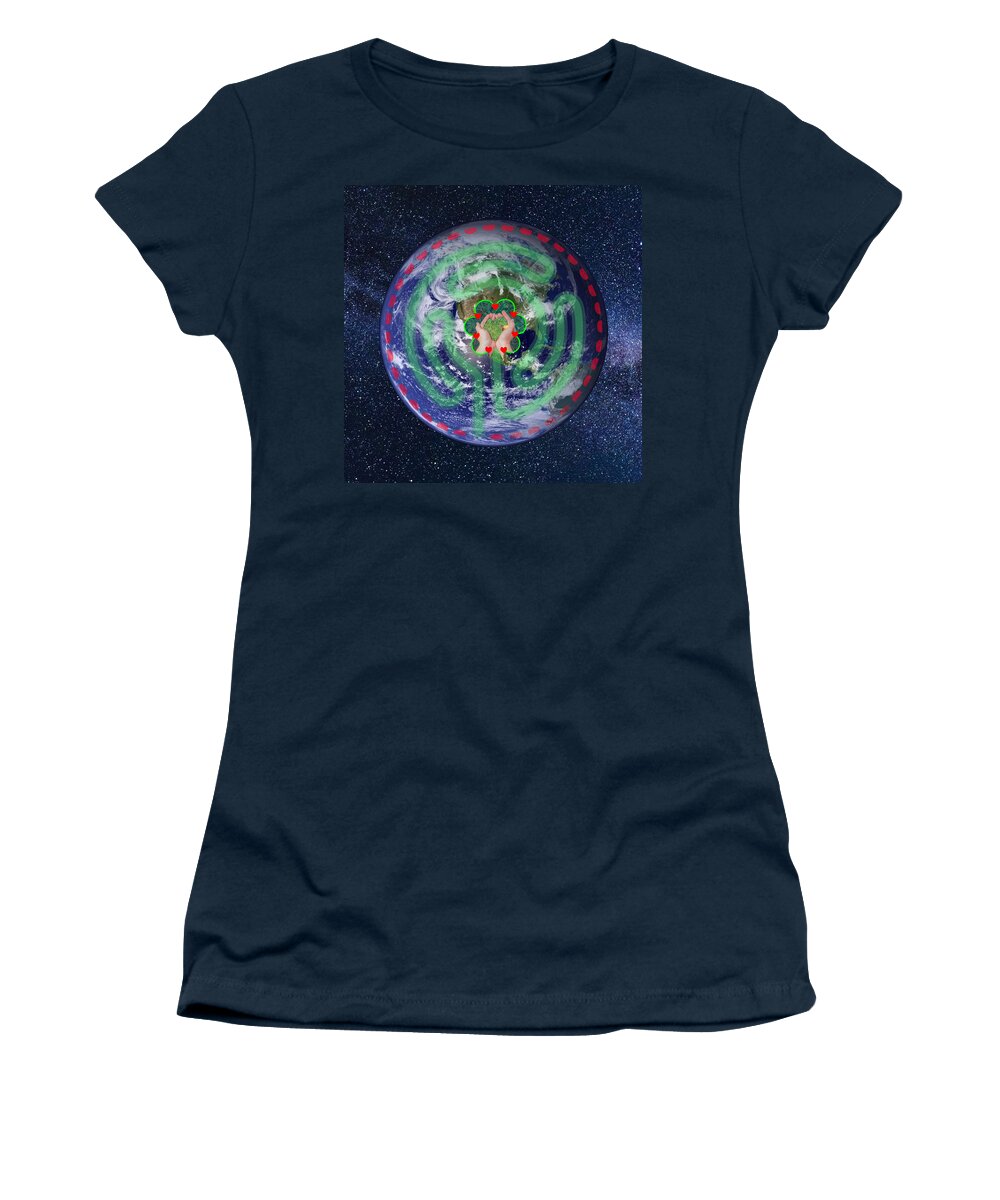 Contemplative Women's T-Shirt featuring the digital art Be the Salt of the Earth - Possibilities - Eco Art - Spiritual Art by Bill Ressl