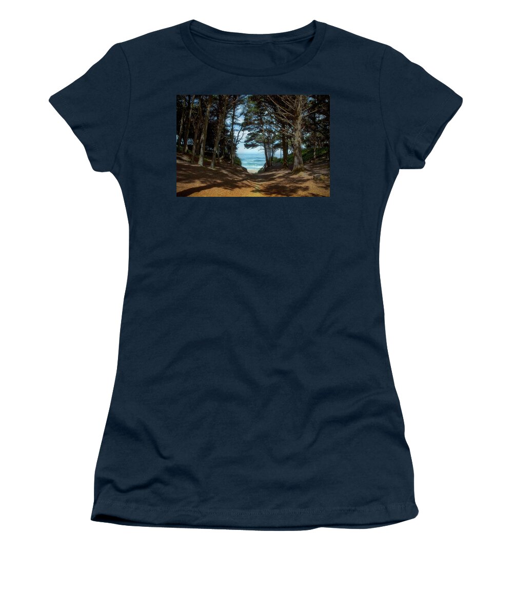 Beach Women's T-Shirt featuring the photograph Beach Trail by Loyd Towe Photography
