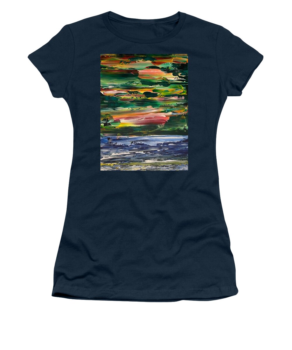 Abstract Women's T-Shirt featuring the painting Beautiful Day Coming by Ron Durnavich