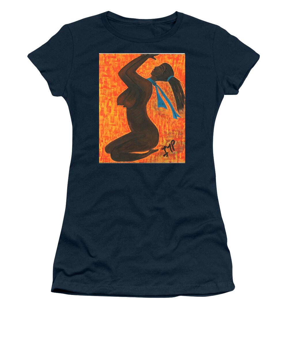 Woman Women's T-Shirt featuring the painting Beauty and the Beauty by Esoteric Gardens KN