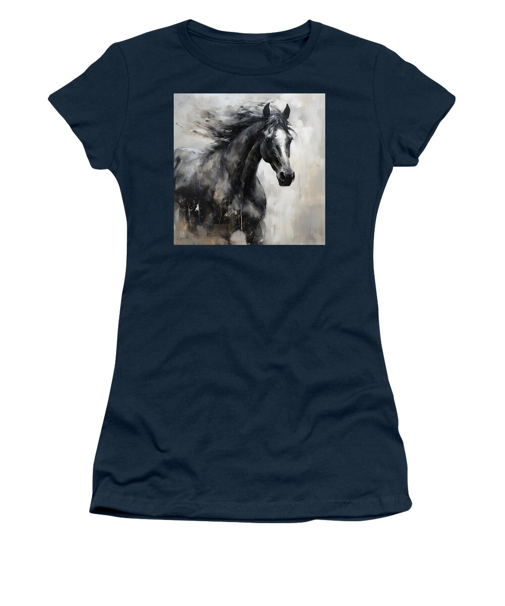 Gray Horse Women's T-Shirt featuring the photograph Believe by Lourry Legarde