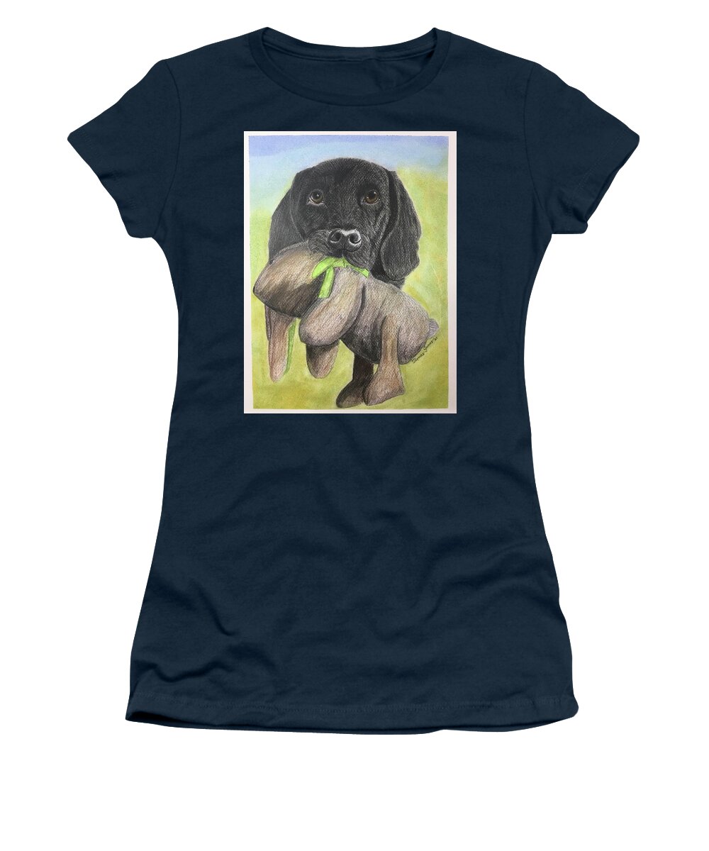 Colored Pencils Women's T-Shirt featuring the drawing Best Friends by Thomas Janos